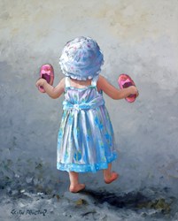 Barefoot & Beautiful by Keith Proctor - Original Painting on Stretched Canvas sized 24x30 inches. Available from Whitewall Galleries